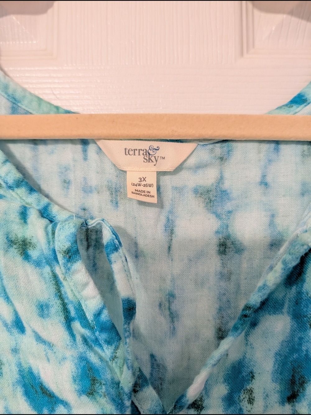 Terra & Sky Turquoise Tie Dye Peplum Tunic - Picture 3 of 5